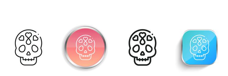catrina icon thin linear regular and button style vector image