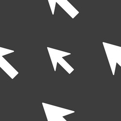 cursor arrow icon sign seamless pattern on a gray vector image