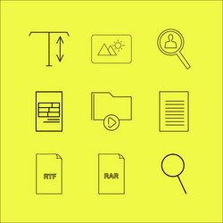 files and folders linear icon set simple outline vector image