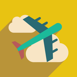 flat with shadow icon and mobile application vector image