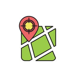 Gps with target location icon symbol isolated vector