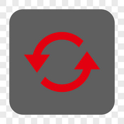 refresh arrows rounded square button vector image