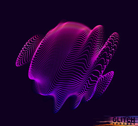 Abstract Mesh with Glitch Effect vector image