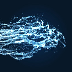 array with dynamic emitted particles water splash vector image