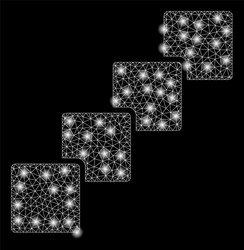 bright mesh 2d blockchain with light spots vector image