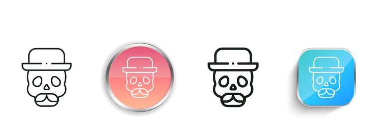 catrina icon thin linear regular and button style vector image