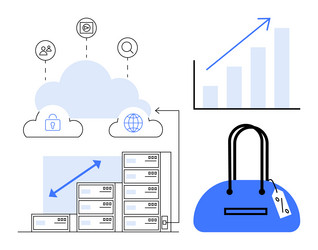 cloud storage and data analytics concepts vector image
