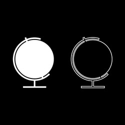 Globe icon set white color flat style simple image vector