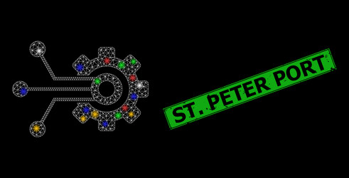 Rubber st peter port stamp seal with net sensor vector