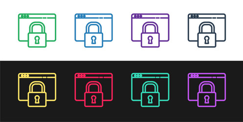 set line secure your site with https ssl icon vector image