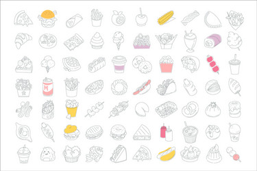 Street food icons vector