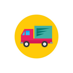 car truck - concept colored icon in flat graphic vector