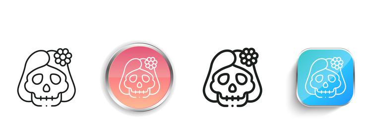 catrina icon thin linear regular and button style vector image