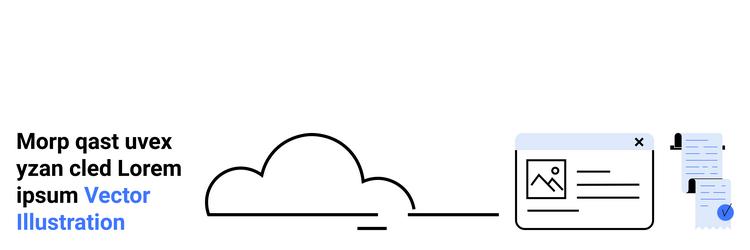 cloud-based document and image sharing interface vector image
