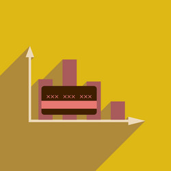 flat web icon with long shadow graph vector image