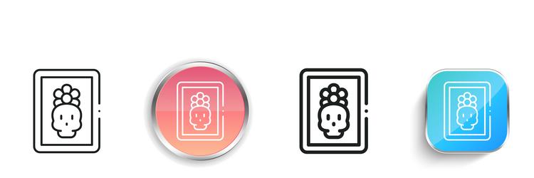 catrina icon thin linear regular and button style vector image