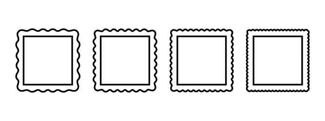 collection of square frames with wavy edges vector image