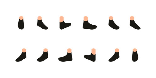 constructor to create character series of feet vector image