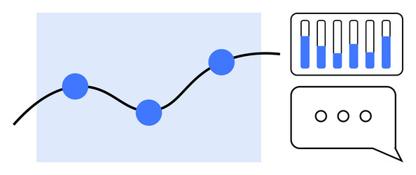data analysis with graph bar chart and messaging vector image