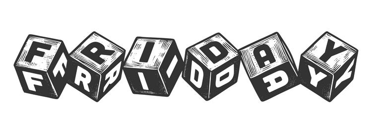 friday letter blocks in horizontal alignment Vector Image