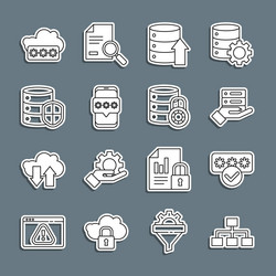 set line hierarchy organogram chart password vector image