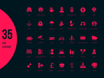 Set simple icons united kingdom vector