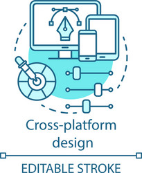Cross-Platform UI Development Icon vector image
