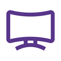 curve-shaped high definition display or monitor vector image