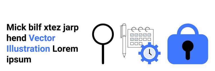 data security and organization elements including vector image