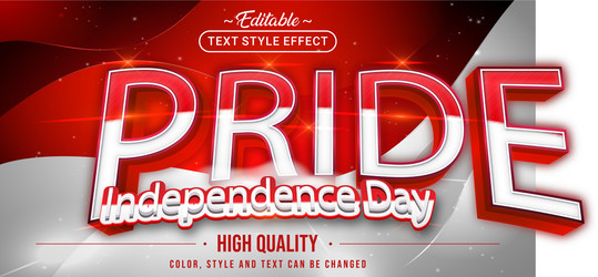 editable text style effect - pride red and white vector image