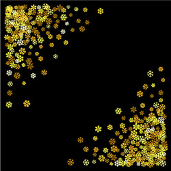 frame or border of random scatter snowflakes vector image