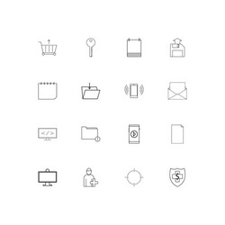 internet technologies linear thin icons set vector image