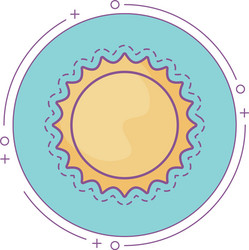 Patch hot sun in frame circular vector