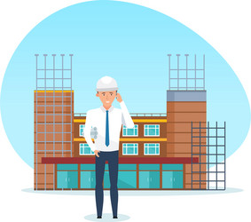 project manager with technical documentation vector image