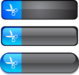 scissors button set vector image