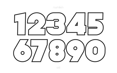 Numbers Set 3d Bold Style Trendy Typography Vector Image Numbers Set 3d Bold Style Trendy Typography Vector Image