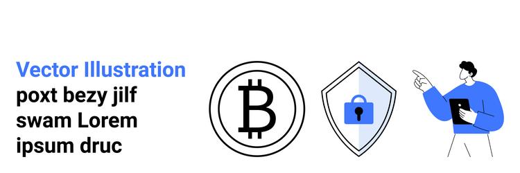 cryptocurrency and blockchain security concept vector image
