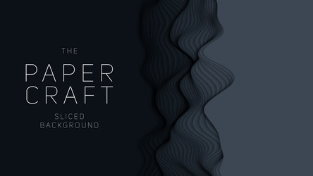 dark paper layers 3d abstract gradient papercut vector image