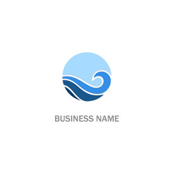 Round wave water ocean logo Royalty Free Vector Image