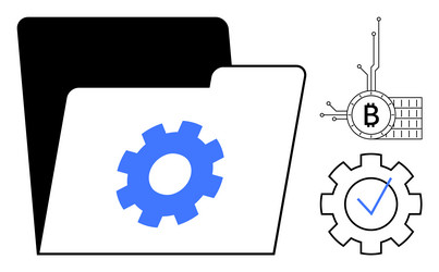 cryptocurrency data file management vector image