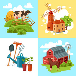 Farm animals set Royalty Free Vector Image - VectorStock