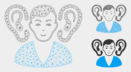listener mesh carcass model and triangle vector image