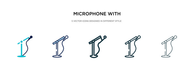 microphone with stand icon in different style vector