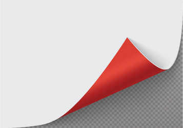 Page curl with shadow on a blank sheet of paper vector
