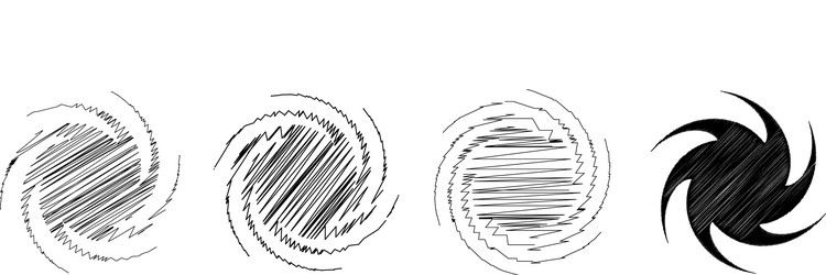 Spiral swirl twirl design element with sketchy vector