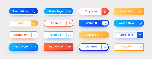UI Button Call to Action Elements vector image
