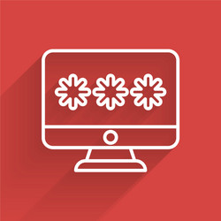 white line monitor with password notification icon vector image