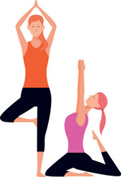 women yoga poses vector