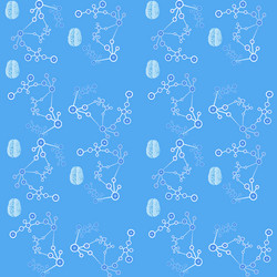 brain and molecules scientific seamless pattern vector