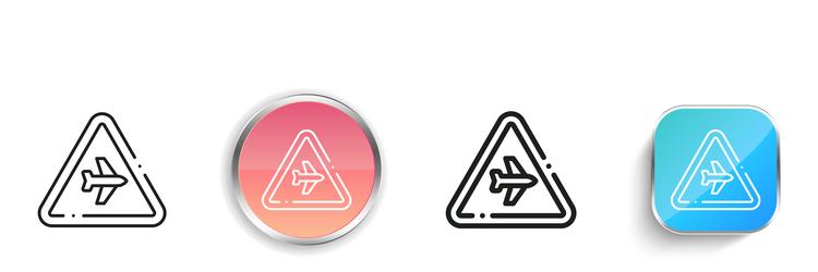 caution icon thin linear regular and button style vector image
